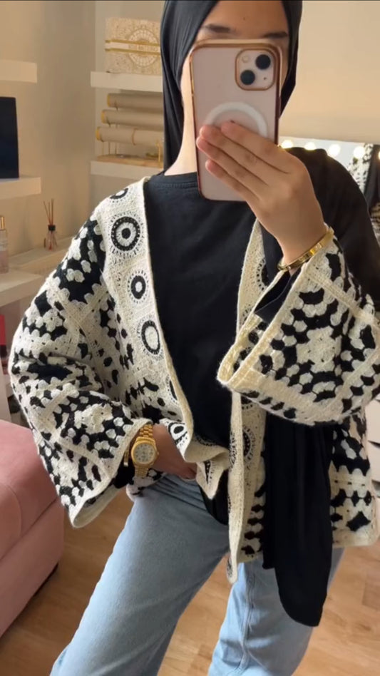 Gilet crochet noir